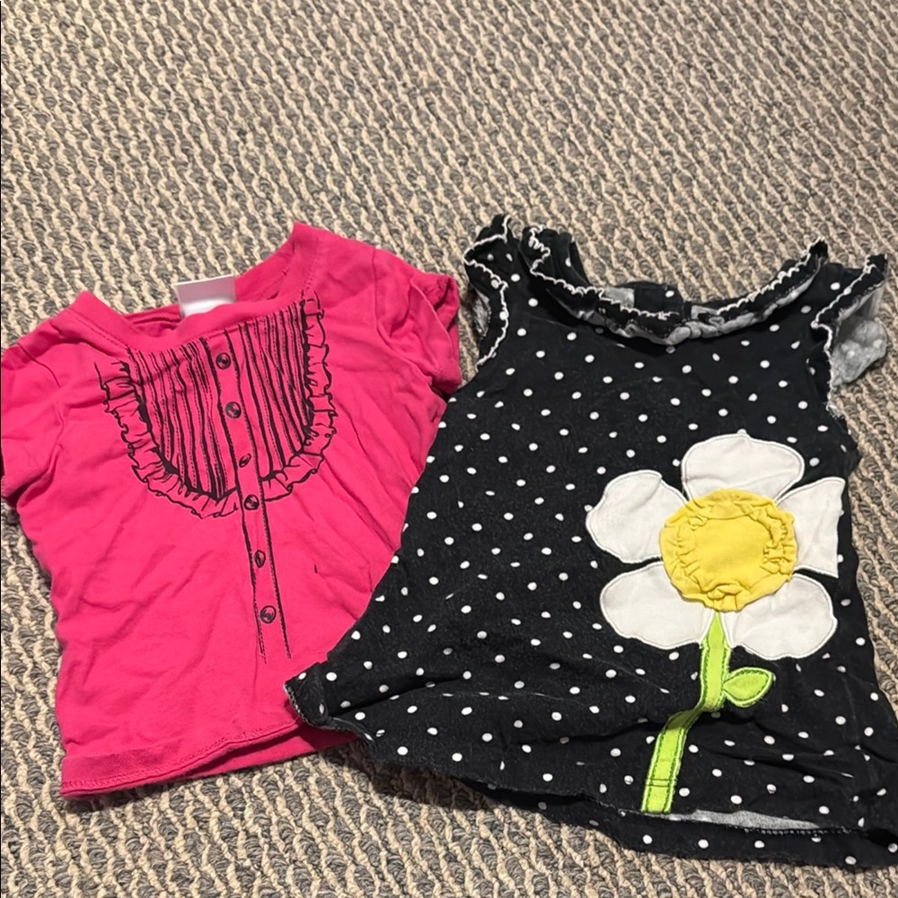 Set of 2: Pink and Black Kids' Tops Set